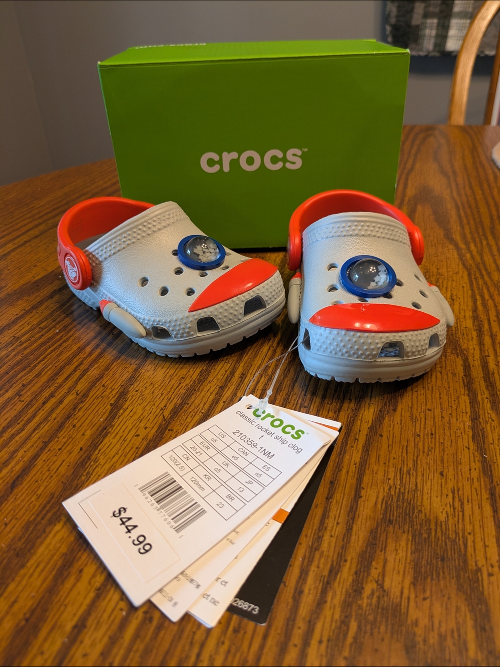 NEW CROCS Toddler Sz C5 Classic Rocket Ship Clogs Original Box